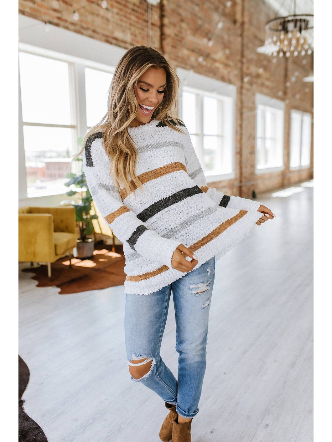 McKinley Striped Popcorn Sweater