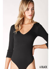 Load image into Gallery viewer, Flora Ribbed V-Neck Bodysuit
